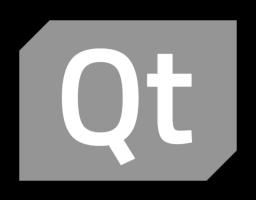 Logo Qt en niveaux de gris montrant l'effet de désaturation complet