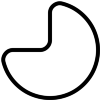 Ellipse avec découpe d'une part de tarte