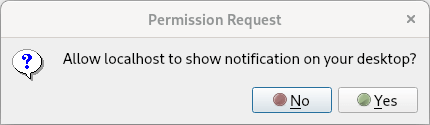 Dialogue de permission demandant l'accès à la notification