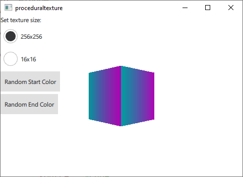 Cube dégradé avec contrôle procédural de la taille et de la couleur de la texture