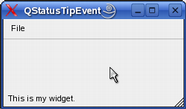 Widget avec indication de l'état.