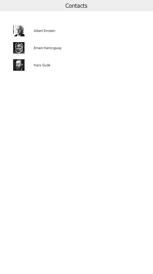 Navigation entre la liste des contacts et les pages de conversation