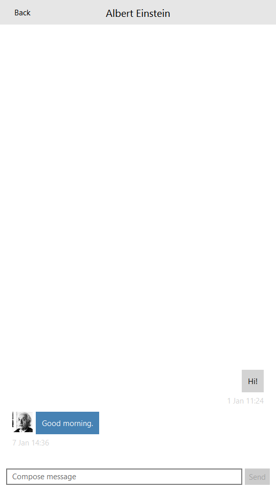 Page de conversation avec style universel Page de conversation avec style universel