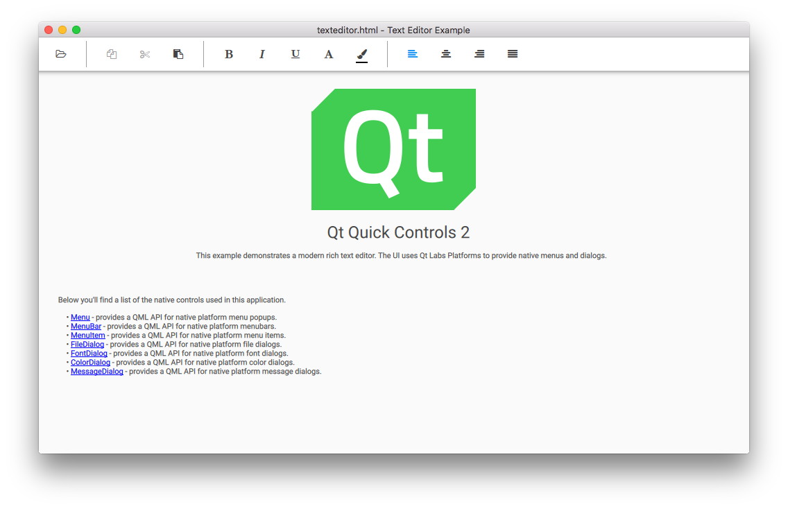 Éditeur de texte avec barre de menu, barre d'outils et contenu de document formaté Éditeur de texte avec barre de menu, barre d'outils et contenu de document formaté
