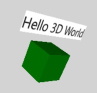 Cube tourné avec texte en 2D suivant la rotation