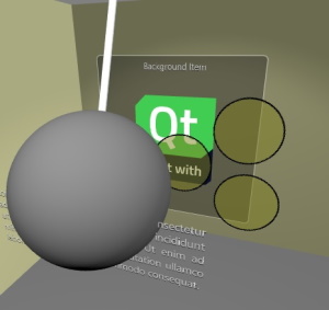 Cube avec des éléments 2D dans une scène 3D