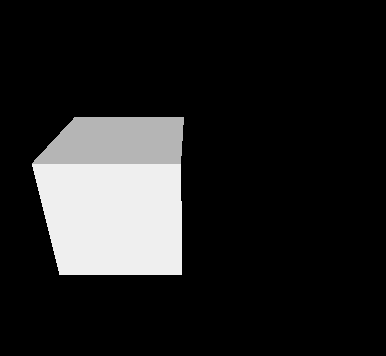 Cube avec plan de masse montrant l'animation du déplacement des sommets