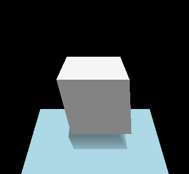 Cube avec plan de masse montrant l'animation du déplacement des sommets