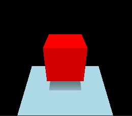 Cube rouge vif avec couleur émissive