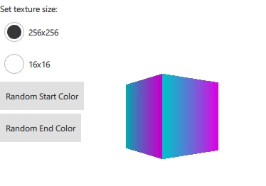 Cube avec texture dégradée générée de manière procédurale