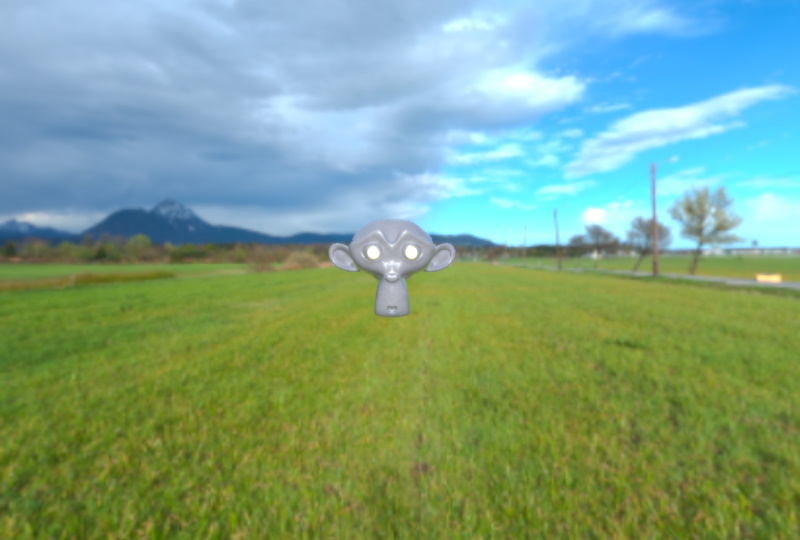 Objet 3D sur fond d'environnement