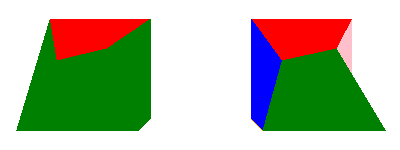 Deux cubes avec des matériaux à sous-mailles