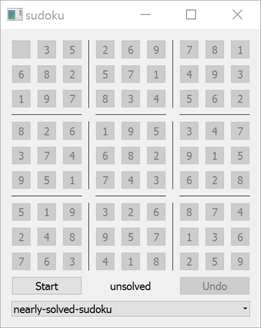 Capture d'écran de l'exemple Sudoku Capture d'écran de l'exemple Sudoku