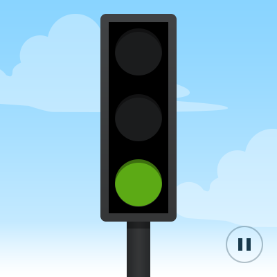 Feu de circulation avec feu vert allumé