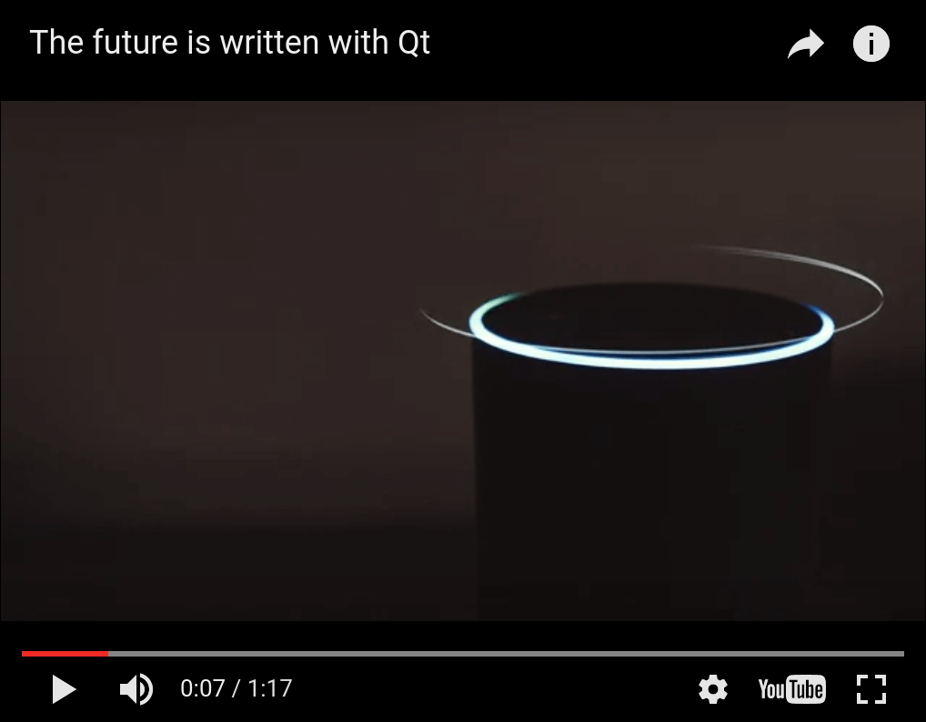 Interface du lecteur vidéo YouTube