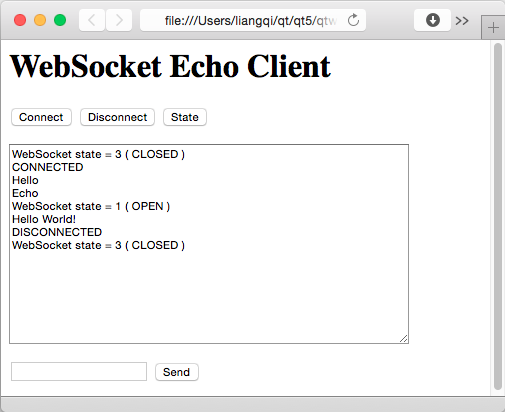 WebSocket Echo HTML Client