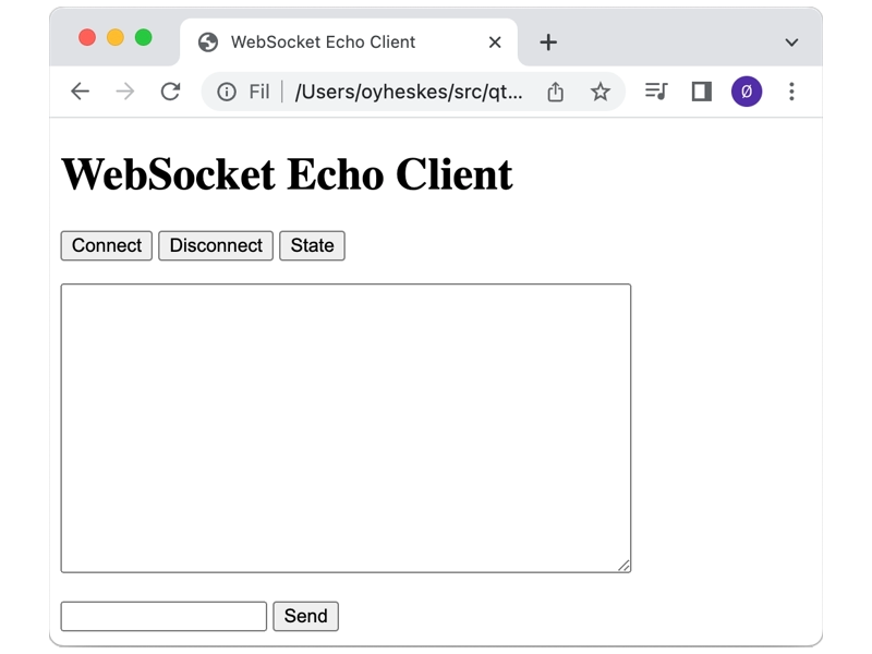 Secure WebSocket Echo HTML Client