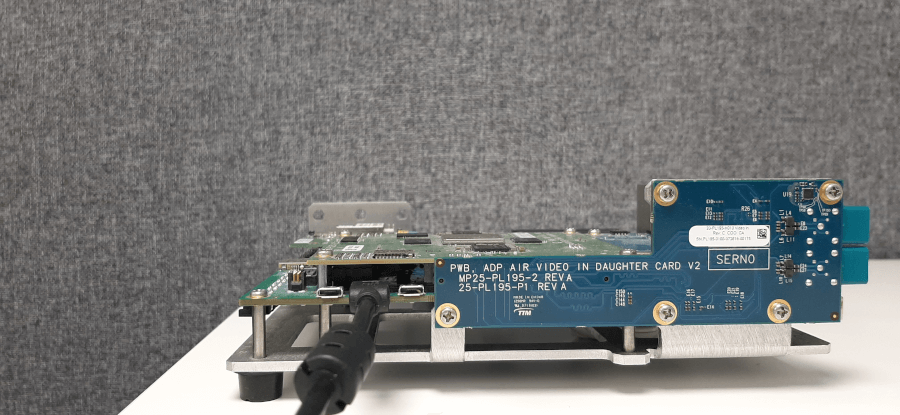 "Side view of the Qualcomm Snapdragon 8155P board."
