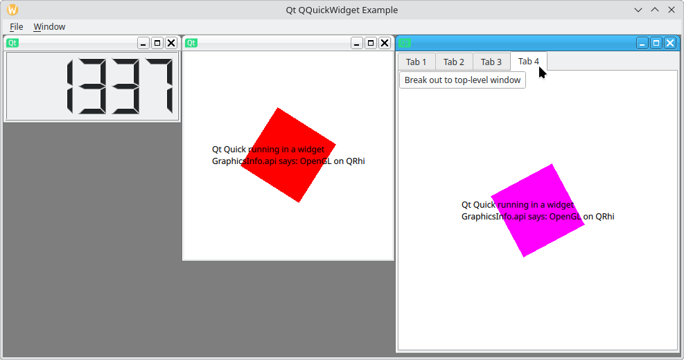 複数のタブ付きサブウィンドウを持つMDIウィンドウ
