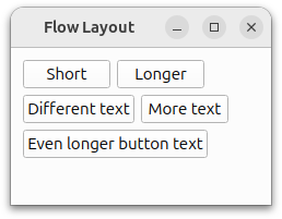 Screenshot of the Flow Layout example