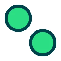 Two identical green circles, the second a translated copy of the first