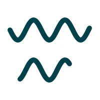 Sine wave above a shorter section of the same wave copied below it