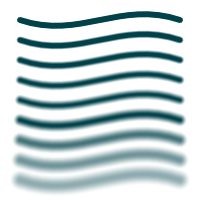 Stack of wavy lines growing progressively softer and blurrier with increasing antialiasing