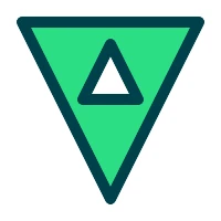 Green downward triangle with a smaller unfilled triangular hole near its top