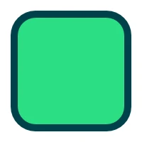 Green rounded square with a dark teal outline