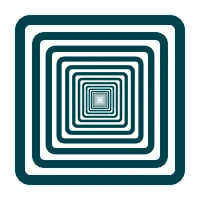 Nested square outlines shrinking toward the center by repeated scaling
