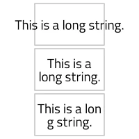 Same string in three boxes showing no wrap, word wrap, and wrap anywhere