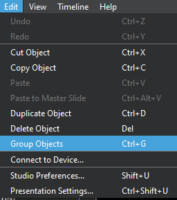 "Group Objects in Edit list"