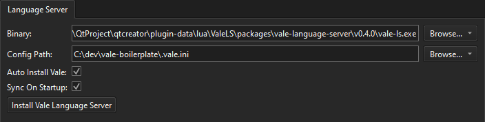 Jezik Servisa u postavkama Valea