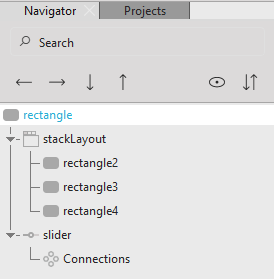 Komponente u rasporedu Stack.