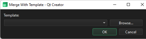The Merge with Template dialog.