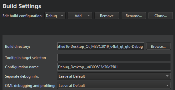 "Qbs build settings"