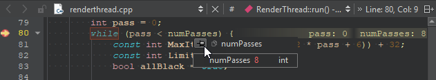 {Value tooltip in code editor}