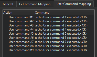 "FakeVim User Command Mapping options"