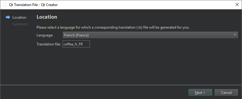 {Select language for a TS file}