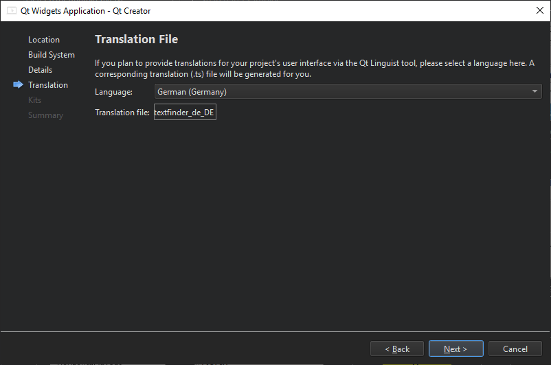 "Translation File dialog"