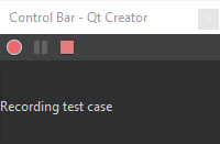 "Squish control bar for recording test cases"