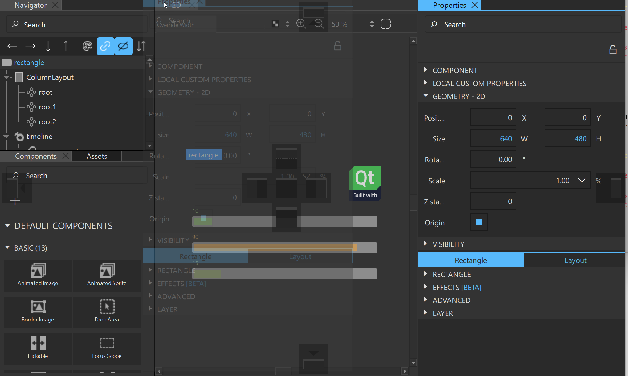 Moving a view to a dock area.
