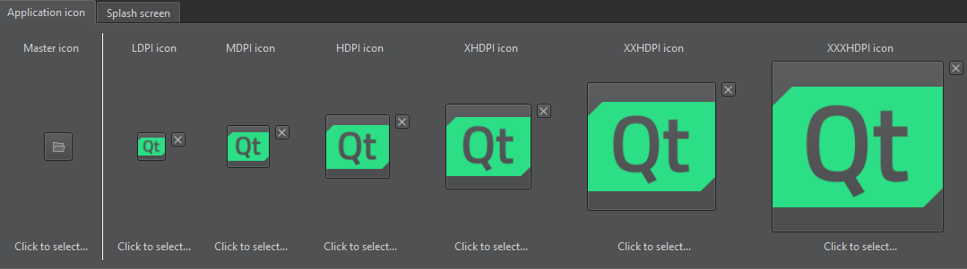 Android Manifest Editorのアプリケーション・アイコン