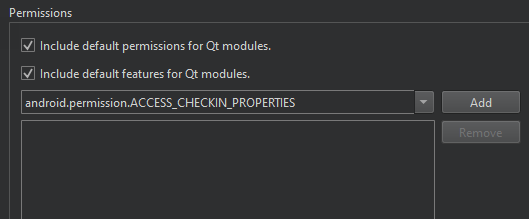 Android Manifest Editorのパーミッション