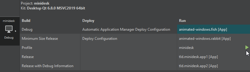 キットセレクターで自動生成されたランターゲット