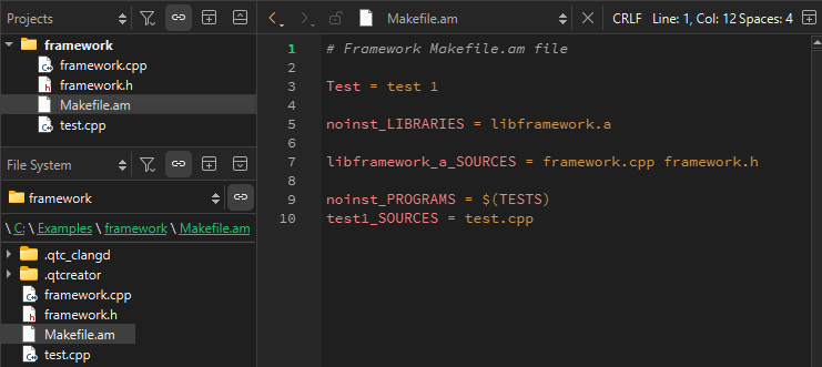 プロジェクトとファイルシステムのサイドバー・ビューとエディターで開いているオートツール・プロジェクト