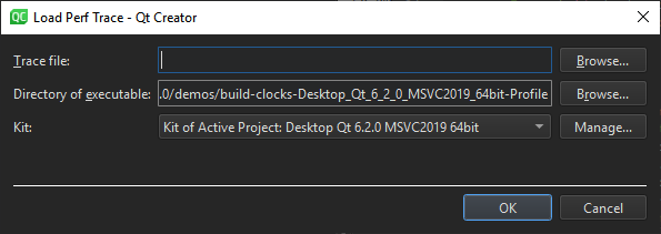 Load Perf Trace ダイアログ