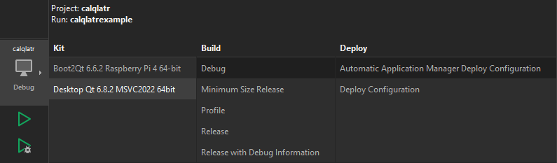組み立てキットの選択