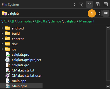 サイドバーのファイルシステムビュー