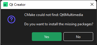 不足しているQtパッケージのインストール